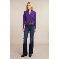 River Woods Viscose T-shirt Ruffle Collar Purple Talla: M | Camisetas de Seda Outlet | Mujer | Púrpura
