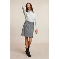 River Woods Short Checked Belted Skirt Grey Blue Talla: 36 | Mini Faldas Outlet | Mujer | Azul