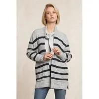 River Woods Long Striped V-neck Jersey Cardigan Applied Pockets Black/gr Talla: XL | Sudaderas con Capucha Outlet | Mujer | Negro