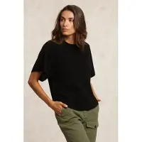 River Woods Basic Crew Neck Wide Ss Black Talla: M | Sudaderas con Capucha Outlet | Mujer | Negro