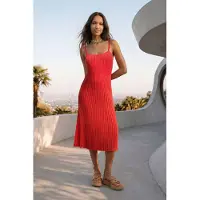 Desigual Vestido rojo anaranjado