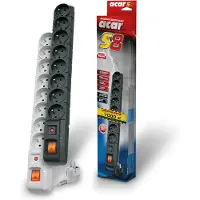 HSK DATA S8, color negro, 8 salidas AC, 230 V, 5 metros
