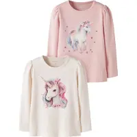 Name it Camiseta 'NMFKIMIA' beige / azul claro / magenta / rosé