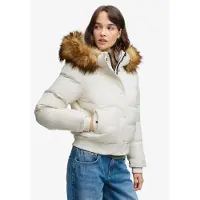 Superdry para mujer. W5011785A Chaqueta Bomber Everest blanco roto (L), Casual, Poliéster, outlet 2026.