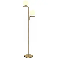 HOMCOM Lámpara de pie con 3 temperaturas de color, diseño moderno, color dorado