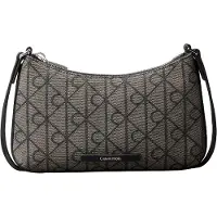 Calvin Klein Bolso de hombro 'Emblem Convertible' beige / negro