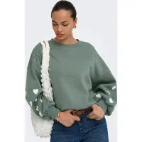 ONLY Sudadera 'ONLMACY' jade / blanco