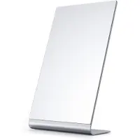 Merkloos Espejo de maquillaje moderno de aluminio, rectangular, 30 cm