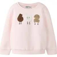 Name it Sudadera 'NMFOLISANA' chocolate / moca / rosa / blanco