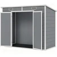 Outsunny : Caseta de jardín de 2,54 m², casa de jardín impermeable con techo a un agua, ideal para guardar herramientas