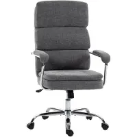 HOMCOM Silla de oficina , silla ergonómica para escritorio con reposabrazos, diseño tipo chenilla