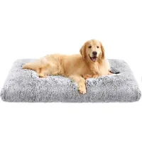 Merkloos Cama para perros, suave y cálida. Alfombra para perros de felpa. 122 x 74 cm. Lavable. Transpirable. 10 cm de grosor. Cama para perros