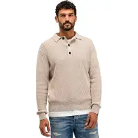 Butcher of Blue Galway Polo Ls Lt. Sand Talla: L | Jerséis Outlet | Hombre | Marrón