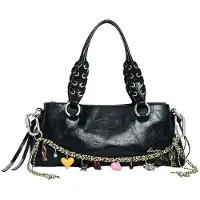 Desigual , bolso charms mediano, Mujer, Poliuretano, Negro, U