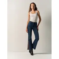 KOROSHI Vaquero crema / azul denim / rojo / blanco
