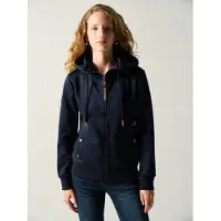 KOROSHI Sudadera con cremallera navy / blanco