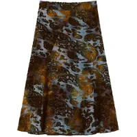 Desigual , Falda recta flocada, Mujer, Azul, XS