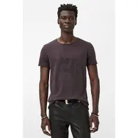 John Varvatos Ss Raw Edge Tee - Beaded Skull Oxblood Talla: XS | Camisetas Básicas Outlet | Hombre
