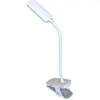 Wozinsky Lámpara LED compacta con clip y brazo flexible, de color blanco