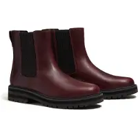 Timberland para mujer. TB0A2KK2EIW1 Botines Chelsea de piel Britton Drive granate (36 W), Plano, Ninguno, Casual, outlet 2026.