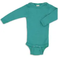 Engel - Baby Bodysuit Long Sleeve with Press Studs on Shoulder - Ropa interior merino size 74/80, turquesa