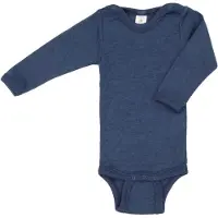 Engel - Baby Bodysuit Long Sleeve with Press Studs on Shoulder - Ropa interior merino size 86/92, azul