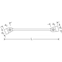 Stahlwille Juego de llaves articuladas dobles , modelo 39657