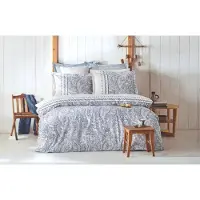 L'essentiel Maison L'Essentiel, juego de ropa de cama para el hogar, modelo PRL2417, color azul y blanco, incluye fundas de edredón, 100% algodón reforzado