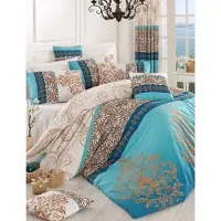 L'essentiel Maison L'Essentiel, juego de ropa de cama para el hogar, modelo PRL2154, color turquesa, incluye funda de edredón, 100% algodón reforzado