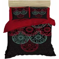 L'essentiel Maison L'Essentiel, Juego de ropa de cama, modelo PRL1413, color rojo. Incluye: funda de edredón, parte superior del edredón y fundas de almohada. Material: 100% microfibra de poliéster