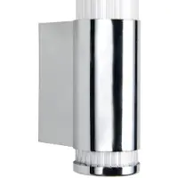 TRIO Lighting Aplique de pared LED Stefano, color cromo, altura 29 cm, metal, IP44