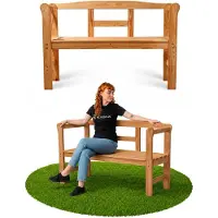 Kadax Banco de jardín con respaldo, madera, para parque, 119 cm, terraza, jardín