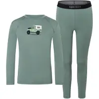 Super.natural - Kid's Tundra175 Dog Excursion Set - Ropa interior merino size 110, turquesa