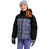 Roxy - Chaquetas de esquí niños - Snowyhill Printed Puffy Girl Jacket True Black Wildin Out Rg - Talla 8 años - Negro