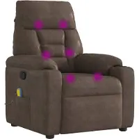 Syfax Sillón reclinable de masaje tela de microfibra marrón