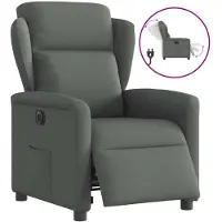 vidaXL Sillón reclinable eléctrico, color gris oscuro, tapizado en tela