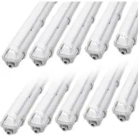 OEM Juego de 10 luminarias LED T8, de 150 cm, 24W, 6500K, luz fría, 2400 lúmenes, para garaje, taller o sótano