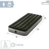 Benza Ibenzoa: Colchón inflable con bomba de pie integrada, tecnología Fiber-Tech, válvula doble extra y capacidad de hasta 136 kg, ideal para uso en interiores y exteriores