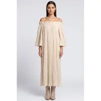 ARKET Giordi Dress Beige Talla: 36 | Vestidos Maxi Outlet | Mujer | Marrón