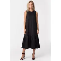 ARKET Gaelle Flounce Dress Black Talla: 36 | Vestidos Midi Outlet | Mujer | Negro