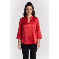 ARKET Holk Satin Silk Top Red Talla: 32 | Manga Larga Outlet | Mujer | Rojo