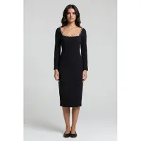 Odd Muse Pearl Midi Dress Black Talla: XS | Vestidos Midi Outlet | Mujer | Negro