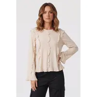 ARKET Melba Top Beige Talla: XS | Manga Larga Outlet | Mujer | Marrón