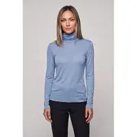 ARKET Malena Wool Rib Turtleneck Blue Talla: L | Manga Larga Outlet | Mujer | Azul