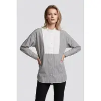 ARKET Haga Contrast Bib Shirt White Talla: 36 | Camisas Outlet | Mujer | Blanco
