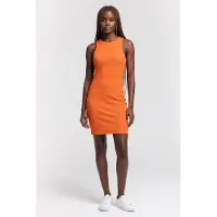 ARKET Nahara Cotton Rib Dress Orange Talla: M | Mini Vestidos Outlet | Mujer | Naranja