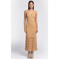 ARKET Wildflower Dress Beige Talla: M | Vestidos Maxi Outlet | Mujer | Marrón