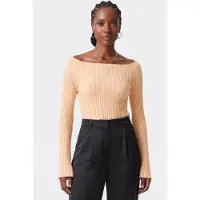 ARKET Yassa Top Beige Talla: L | Manga Larga Outlet | Mujer | Marrón