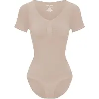 Cfab Body moldeador 'T-Shirt Bodysuit Sculpting Shapewear mit Slip' beige