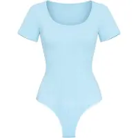 Cfab Body moldeador 'T-Shirt Bodysuit Sculpting Shapewear with String' azul cielo
